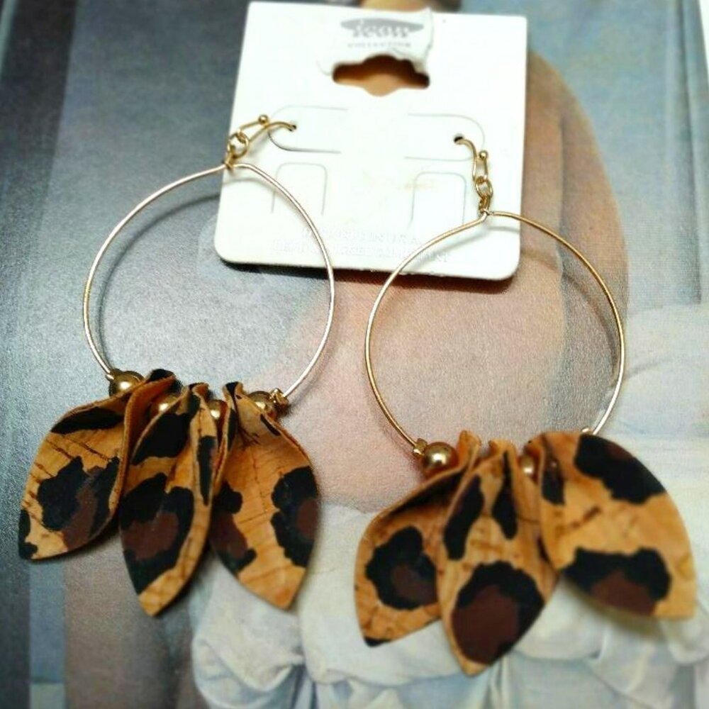 Leopard Print Hoop Earrings
